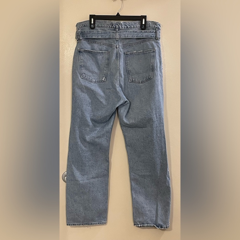 AGOLDE x ANTHROPOLOGIE NWOT 90s Cinched Ultra High Rise Straight Jeans - Picture 8 of 13